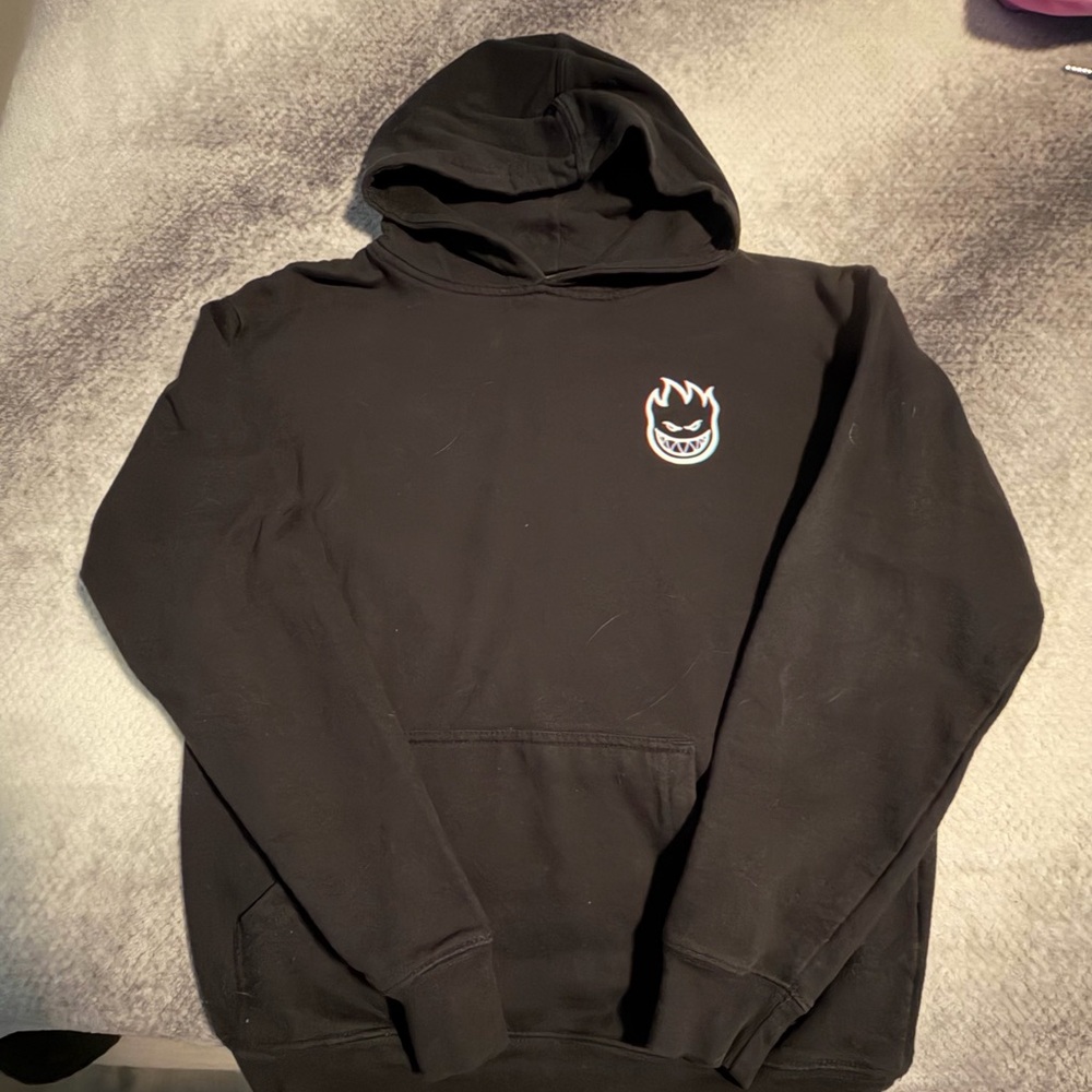 Zumiez Black Hoodie with Small Flame Logo